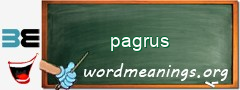 WordMeaning blackboard for pagrus